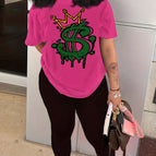Rose red and black pants / XS