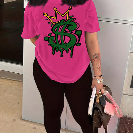 Fashion Joker Short Sleeve Leggings suit