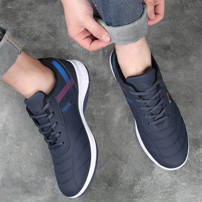 Autumn Men's Shoes Leather Casual Shoes Men's Breathable Deodorant Board Shoes Korean Travel Shoes All-match Sports Shoes Men's Shoes