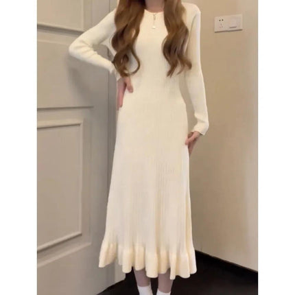 Cold Style Small Fragrant Style suit Autumn and Winter Salt Wear with Yujie Sweater Knitted dress Two-piece suit