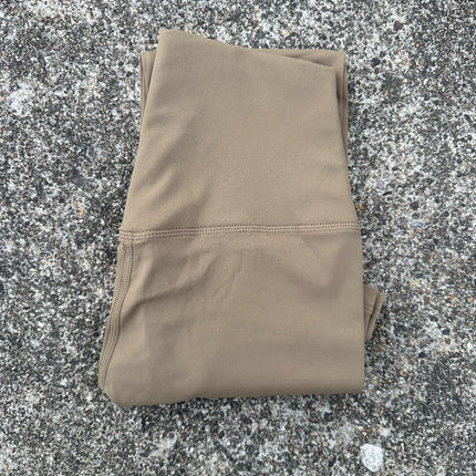 Cross-Border Hot Selling Solid Color Women's High-Waisted Tight Leggings Soft Stretch Peach Butt Yoga Pants with Back Waist Pockets