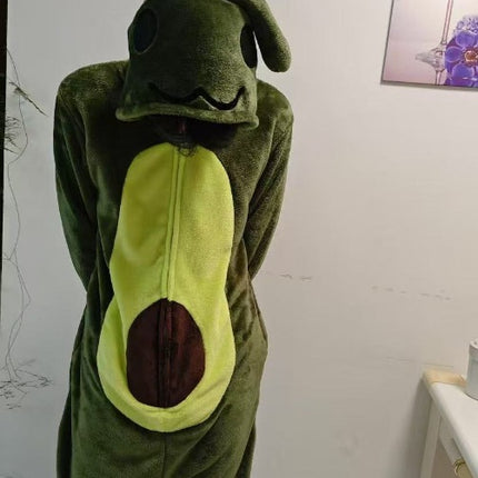 Spring, Autumn and Winter Adult Flannel Pajamas, Toilet Version, Men's and Women's Pajamas, One-Piece Cartoon Home Clothes, Can Be Worn Outside