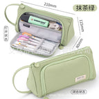 Oxford cloth triangle pencil case [green]