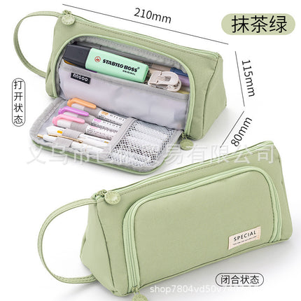 Triangular Pencil Case with Large Capacity and Multi-Functional Features, Korean-Style Ins-Style Stationery Box for Middle and High School Students, Direct from the Manufacturer