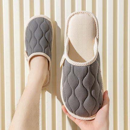 Spring and Autumn Cotton Slippers for Women, All Seasons, Winter, Indoor Home Use, Cotton and Linen Non-Slip Home Couple Wholesale Hemp Slippers for Men