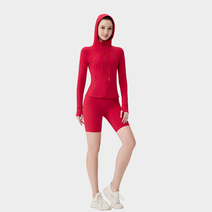 [in Stock] Ld Five-Piece Hooded Yoga Suit for Women, Fitness Yoga Set, High-Waisted, Barely-There Feel, Tight-Fitting Sportswear