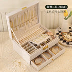 Diamond white two-layer jewelry box