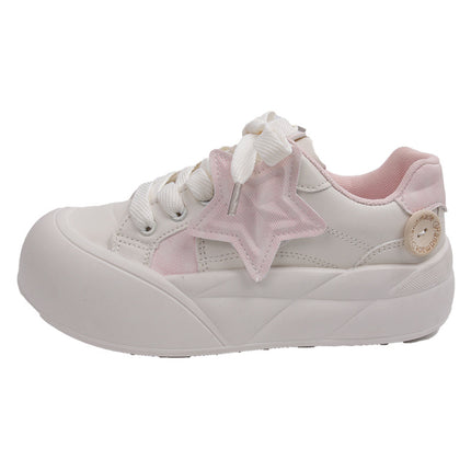 Thick bottom small white shoes women's 2024 autumn Joker women's shoes explosions board shoes little star shoes