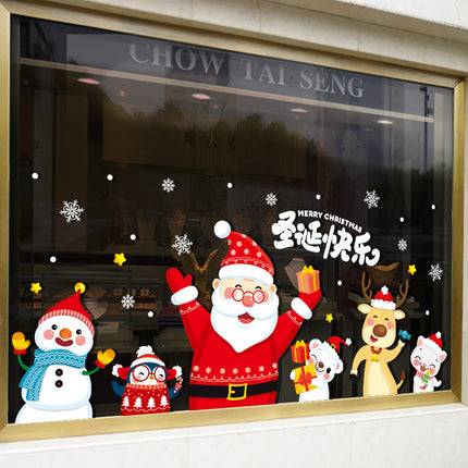 Christmas decoration window stickers glass door stickers happy Christmas party creative window mall layout Christmas stickers