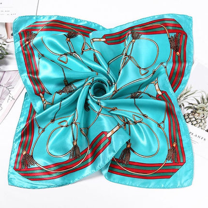 Nice-Looking Small Silk Scarf Korean Ins Style Versatile Fashionable Spring & Fall Decorative Square Scarf Tied Hair Tied Bag Thin Scarf