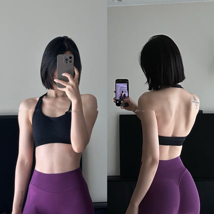 Sports Suit Halter Neck Vest Training Push-Up Yoga Wear Df European and American Style Butt-Lifting Shorts Fitness Wear for Women