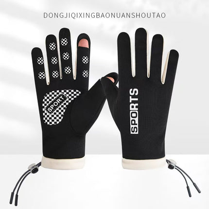 New Men's Gloves Winter Riding Driving fleece-lined Thickened Warm Waterproof Cold-proof Non-slip Touch Screen Outdoor Sports