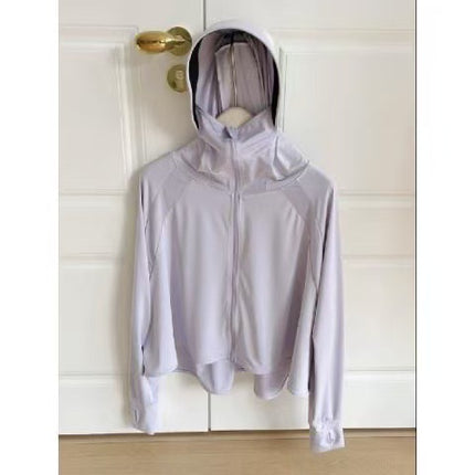 Black Gel Ice Silk Cardigan Summer Women's 2025 New Hooded UV-resistant Sunshade Lightweight Breathable Sunscreen Clothing