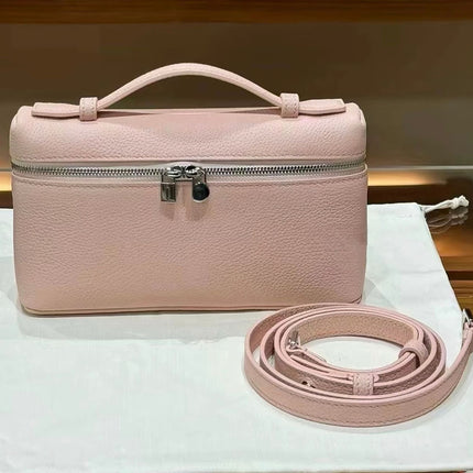 Lp Lunch Box Bag 2025 New First-Layer Cowhide Box Bag High-Quality One-Shoulder Satchel Cross-Body Genuine Leather Women's Bag Cross-Border