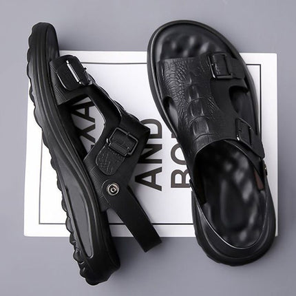 Outfit Sandals Men's 2025 Summer New Waterproof Non-Slip Soft Bottom Driving Beach Shoes Dual-Use Men's Sandals and Slippers