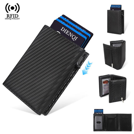 Rfid Anti-Theft Men's Wallet Card Holder Magnetic Wallet Metal Card Holder Large Capacity Wallet Money Clip Wallet