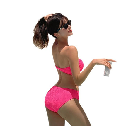 Hot Sale Sexy Strapless Swimsuit Women Triangle Split Bikini South Korea Ins Spice Style Swimsuit Beach Swimsuit