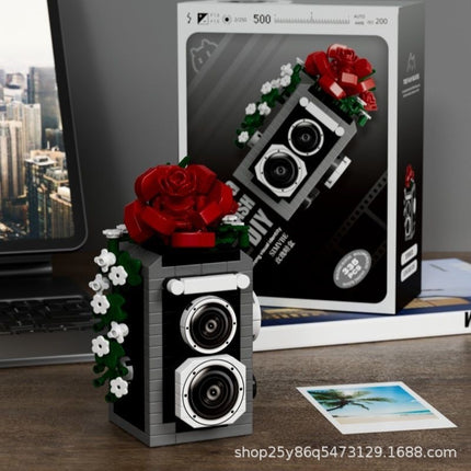 Compatible with Lego Building Blocks Mechanical Universe Retro Camera Assembled Handmade Toy Model Ornaments Children's Gift