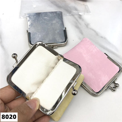 Satin Single Piece Mini Genuine Leather Coin Purse Lipstick Small Bag Buckle Storage Bag Open Buckle Crossbody Headset Bag
