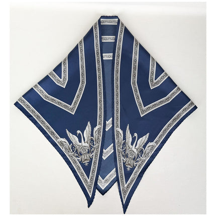 New Stylish and Elegant Mulberry Silk Lace Twill Triangle Scarf Collection for Professional Women