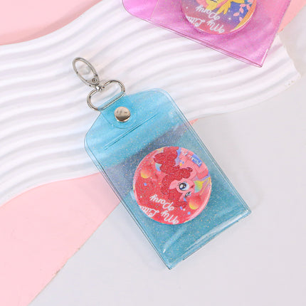 Waterproof PVC Transparent Flash Powder Card Set Work Card Student Meal Card Certificate Star Peripheral Small Card Storage Set Pendant