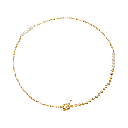 Lishan Versatile Bowknot Accessories Titanium Steel Metal Chain Series Layered Natural Stone Necklace Clavicle Chain for Women