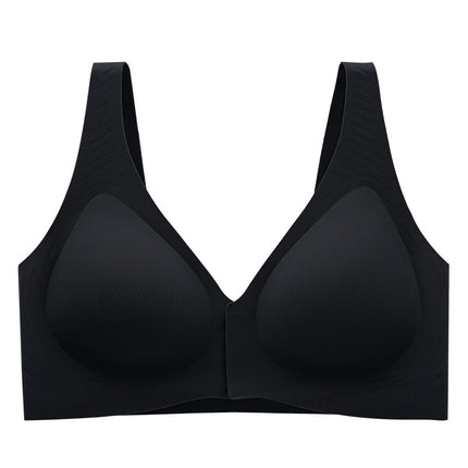 plus size Front Buckle Underwear Women's Big Chest Push-up Bra Summer Thin Non-rims Sports Traceless Beauty Vest-style Bra