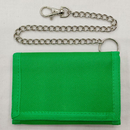 Folding anti-theft chain men's coin purse cross-border black three-fold small wallet zipper key chain card pocket