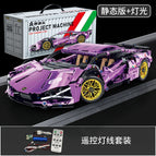 1:14 electroplated purple lambo supercar [remote control lighting version]