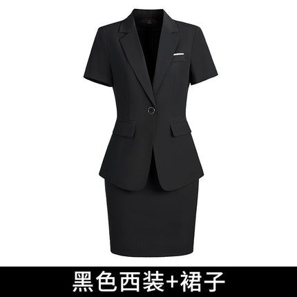 [Autumn Wear] Professional suit Female Temperament Workwear Goddess Fan Hotel Manager Short-sleeved Suit Summer Work Clothes
