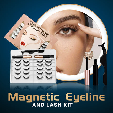 Wholesale magnetic eyeliner false eyelashes magnet false eyelashes 3D three-dimensional net red magnetic false eyelashes 3 pairs of suit