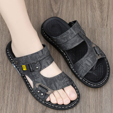 Sandals for Men, Summer Outdoor Wear, Wear-Resistant Beach Vietnamese Slippers, Dual-Purpose for Driving and Wading, Work Sandals