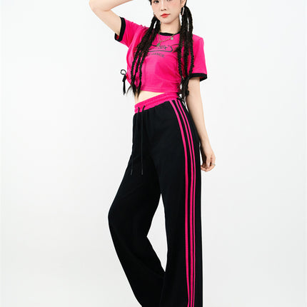 Korean Girl Group Student Cheerleading Performance Navel-Baring Performance Costume Ds Singing Suit Cheerleading Basketball Baby Suit