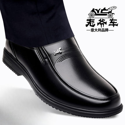 Men's Leather Shoes, Genuine Leather, Breathable Business Formal Wear, Soft Sole, Middle-Aged and Elderly Men's Casual Leather Shoes, Dad's Shoes, One-Legged Shoes