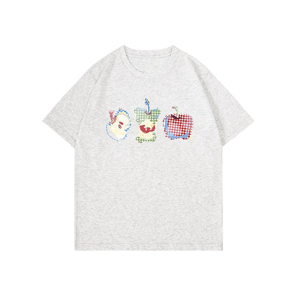 American-Style Pure Cotton Short-Sleeve T-Shirt for Women, Summer 2026 New Design, Student Loose and Casual Style, Regular Shoulder Half-Sleeve Top
