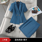 Blue suit + skirt / S