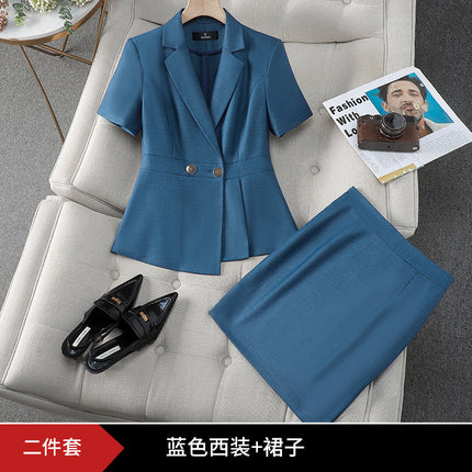 Business wear suit women's summer thin summer elegant goddess fan Gao end hotel front desk workwear suit overalls