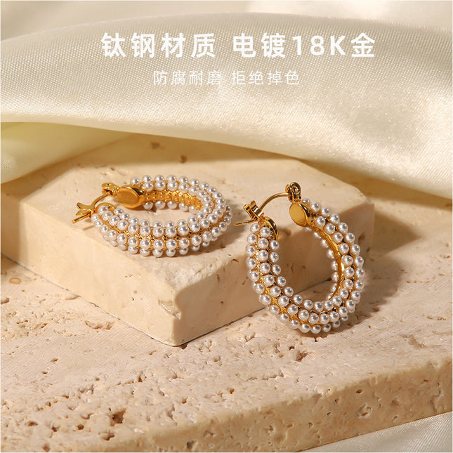 Tanabata Light Luxury Coral Pearl Earrings No Fading Niche Design Sense Earrings French Retro Accessories Women's Wholesale