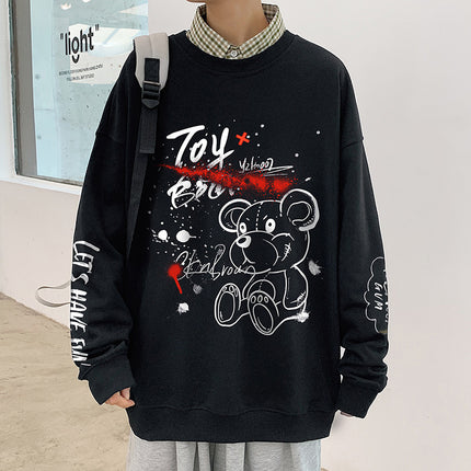 Sweatshirt Men's Spring and Autumn Loose Thin Round Neck Long Sleeve Hong Kong Style Trendy Brand Boys Couple's Casual Pullover Zhongshan Jacket