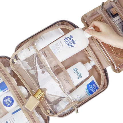 Amazon Hanging Large-Capacity Cosmetic Bag Partition Layered Dry and Wet Separation Women's Waterproof Toiletry Bag Storage Bag