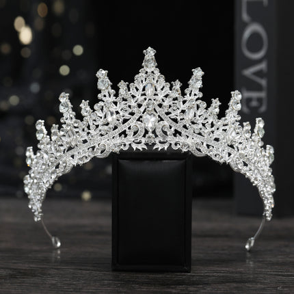 Cross Border Birthday Hair Accessories Party Headband Bridal Crown Headwear Alloy Rhinestone Headband Wedding Hot Crown Jewelry