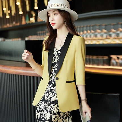 Cross-border Yellow Suit Dress Women's Spring and Summer Korean Fashion Business Wear Small Suit Women's dress suit