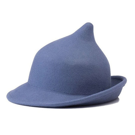 European and American Personalized Magic Hat Pointed Felt Hat Magic Hat Halloween Stage Performance Hat Rolled Edge Wool Witch Hat