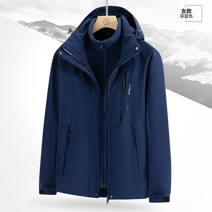 Three-in-One Couple's Detachable Jacket for Traveling in Xizang Mountain Windproof Waterproof Outdoor Mountaineering Suit