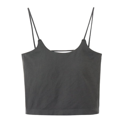 Ins Sexy Style Versatile Pure Color Camisole Women's Summer 2025 New Sexy Backless Slim Short Top