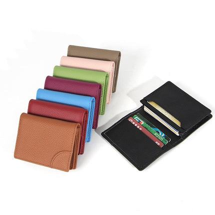 Foreign Trade Top Layer Cowhide Card Bag Coin Purse Lightweight Simple Japanese Style Large Capacity Business Card Bag Certificate Genuine Leather Card Case