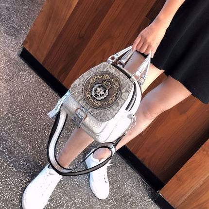 Super Hot Hot Rhinestone Backpack Women's 2025 New Fashion Women's Backpack High-end Genuine Leather Crossbody Bag Light Luxury