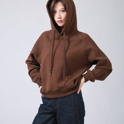 Autumn and Winter High-End Simple Casual Soft-Feel Hooded Long-Sleeved Lightweight Comfortable Lazy Sweatshirt for Women Mbh089