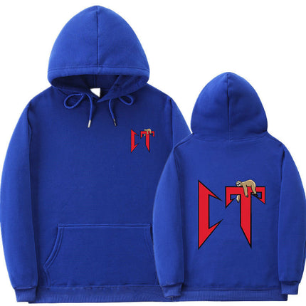 European Size Rib Bottom Fashion Printed Sweatshirt Loose Hoodie Men's and Women's Casual Sports Sweatshirt
