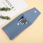 8 blue leather bags